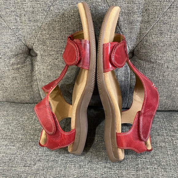 Taos The Show Red Leather Sandals Women Size 10 - Picture 8 of 10